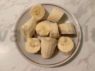 Oro bananų ir braškių šerbetas Žingsnis 1