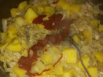 Kepinys su bulvėmis, kopūstais ir kiauliena Žingsnis 5