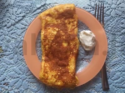 Omletas su kopūstų ir grybų įdaru bei sūriu pagrindine nuotrauka