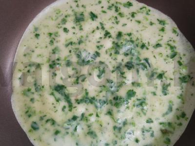 Špinatų blyneliai su ikrais Žingsnis 3