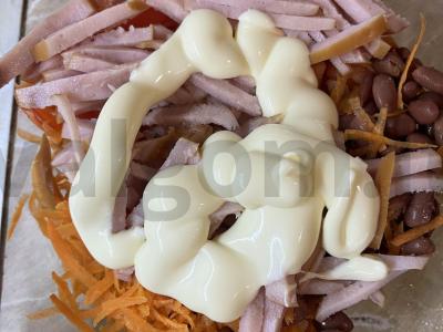 Vokiškos salotos su kumpiu ir pupelėmis Žingsnis 5