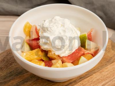 Vaisių salotos su mandarinais pusėje greipfruto Žingsnis 4