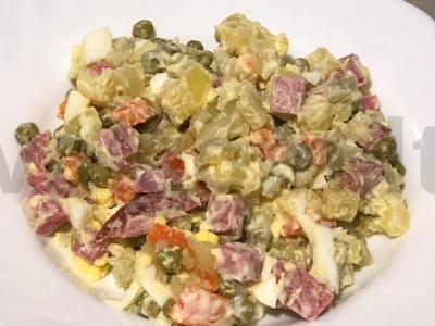 Olivier su rūkyta dešra Žingsnis 3