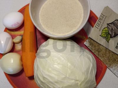 Švelnūs vegetariški kotletai su kopūstais Žingsnis 1