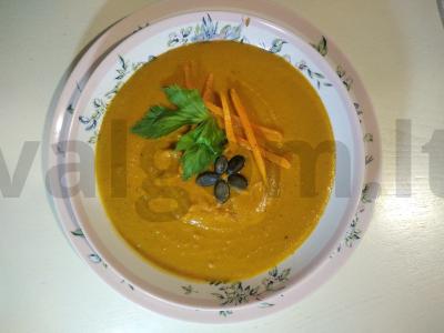 Pasninko moliūgų tyrės sriuba pagrindine nuotrauka