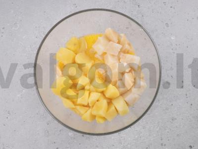 Trinta salierų šaknis su bulvėmis Žingsnis 2