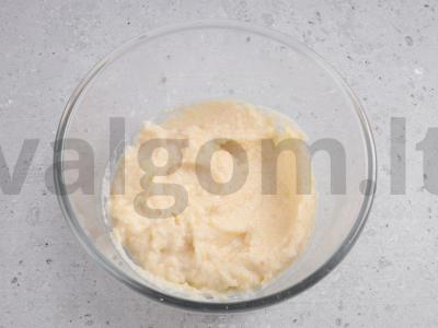 Trinta salierų šaknis su bulvėmis Žingsnis 3