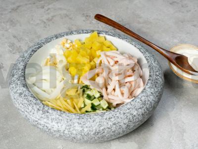 Salotos su kalmarais ir bulvėmis Žingsnis 2