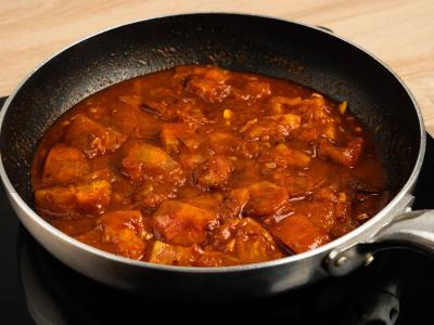 Bulvių košė su pomidorais ir paprika Žingsnis 4