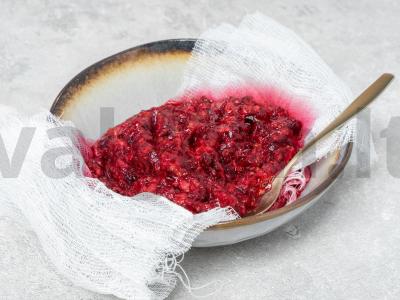 Spanguolių morsas su šaldytomis avietėmis Žingsnis 1