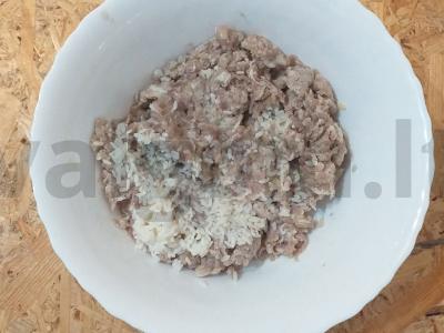 Mėsos kukuliai su ryžiais pomidorų padaže Žingsnis 2
