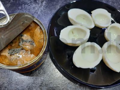 Kiaušinių užkandis Naujųjų metų išvakarių stalui Žingsnis 4