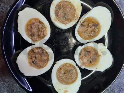 Kiaušinių užkandis Naujųjų metų išvakarių stalui pagrindine nuotrauka