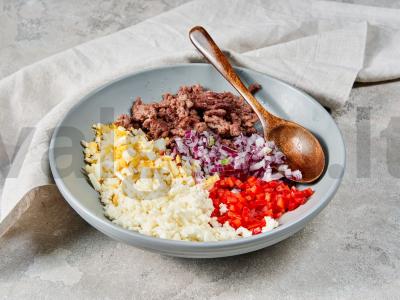 Įdaryti pomidorai keptuvėje Žingsnis 1
