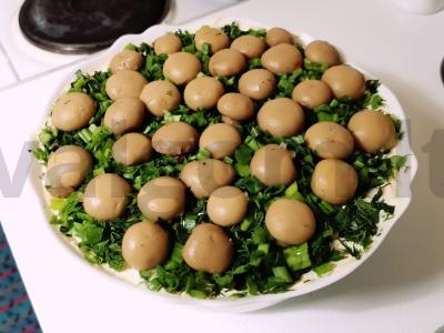 Salotos "Mushroom Glade" su vištienos filė Žingsnis 10