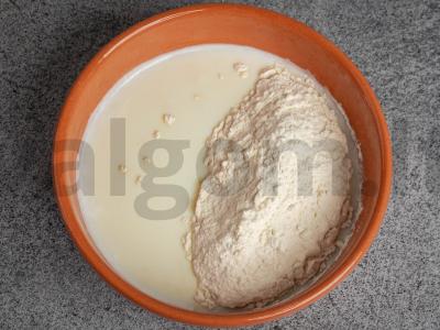 Oro meduoliai meduoliai ant pieno Žingsnis 1