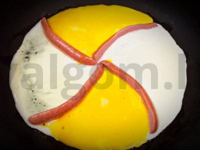 Omletas su dešra "Kabrioletas" arba "Propeleris" Žingsnis 4