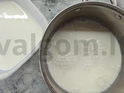 Desertas "Keptas pienas". Žingsnis 1