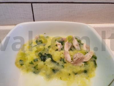 Kūdikių tyrelė su špinatais pagrindine nuotrauka