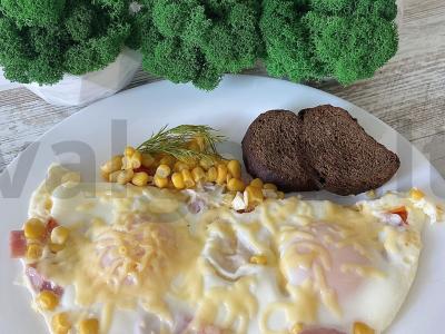 Glaistytas su kukurūzais, pomidorais ir kumpiu Žingsnis 10