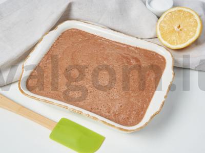 Šokolado ir varškės pyragas be miltų Žingsnis 2