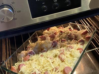 Žiedinių kopūstų, sezamų ir dešrelių troškinys Žingsnis 17