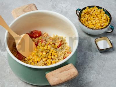 Bulgur su kukurūzais Žingsnis 3