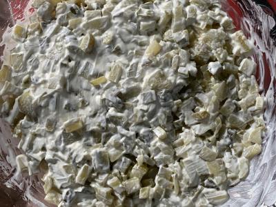 Salotos "Mushroom Glade" su vištiena ir bulvėmis Žingsnis 7