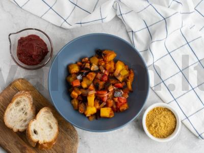 Orkaitėje keptas troškinys su baklažanais, bulvėmis ir kariu Žingsnis 4