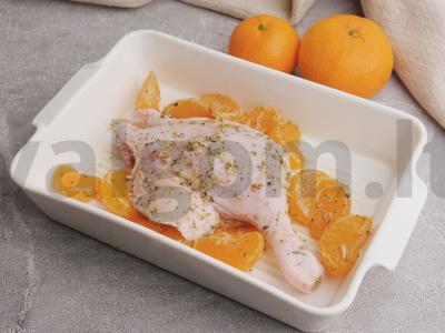 Anties koja su mandarinais, česnakais ir Provanso žolelėmis Žingsnis 3