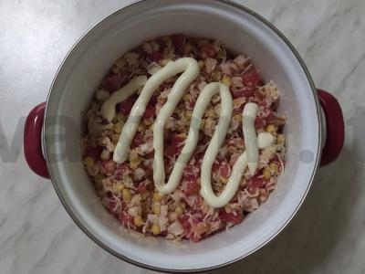 Rūkytos vištienos salotos su sūriu Žingsnis 5