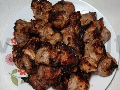 Kiaulienos kebabas pieno marinate su sojų padažu ir ajranu pagrindine nuotrauka
