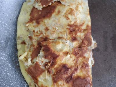 Sūrus avižinių dribsnių blynas ant pieno Žingsnis 7