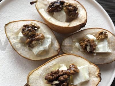 Kriaušės su sūriu, medumi ir riešutais Žingsnis 4