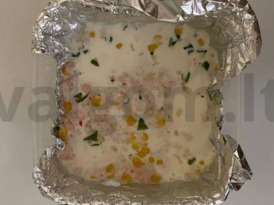 Krabų terina su kukurūzais Žingsnis 4