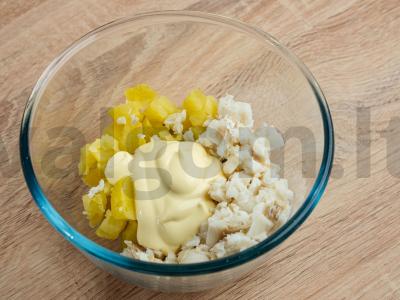 Sovietinės žuvies salotos Žingsnis 3