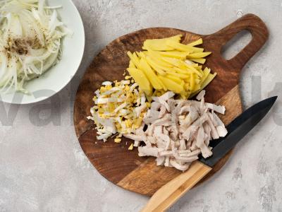 Salotos "Ananasų puokštė" Žingsnis 1