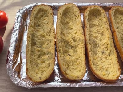 Brusketos su vištiena ir grybais po sūrio pagalve Žingsnis 3