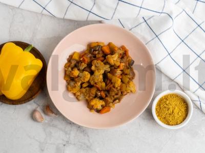 Daržovių troškinys su pipirais, baklažanais, kariu ir paprika Žingsnis 3