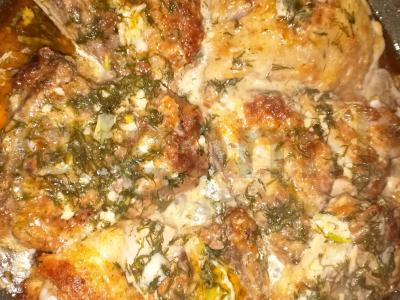 Vištienos šlaunelės česnakiniame padaže Žingsnis 6