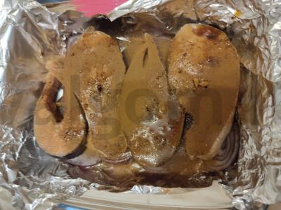 Kepta aštri rožinė lašiša Žingsnis 4