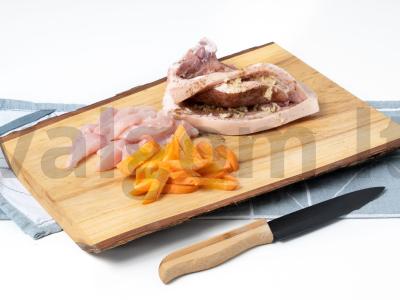 Kiauliena, kepta folijoje su spanguolėmis Žingsnis 1