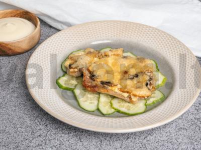 Prancūziškai pagaminta mėsa su majonezu ir grybais Žingsnis 7