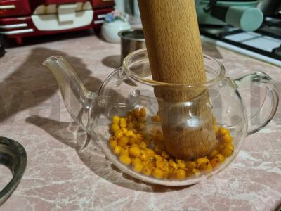 Atsitiktinė arbata su šaltalankiais ir avietėmis Žingsnis 1