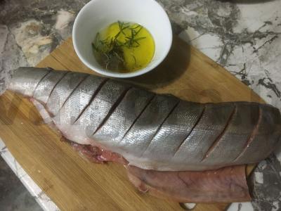 Rausvoji lašiša, kepta folijoje Žingsnis 2