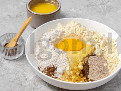 Kukurūzų ir avižinių miltų sausainiai Žingsnis 1
