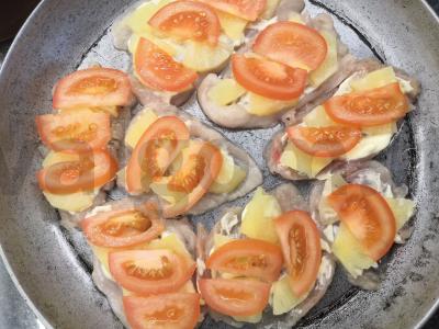 Vištienos krūtinėlė su ananasais ir pomidorais orkaitėje Žingsnis 5