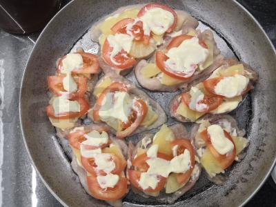 Vištienos krūtinėlė su ananasais ir pomidorais orkaitėje Žingsnis 6