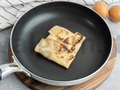 Kiaušiniais, grybais ir sūriu įdaryti blyneliai Žingsnis 5