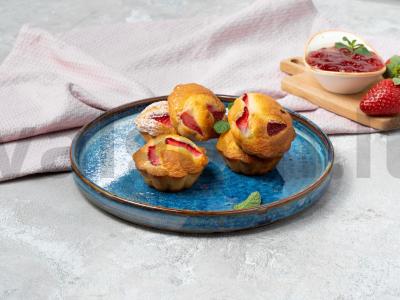 Ryžių miltų keksiukai su braškėmis pagrindine nuotrauka